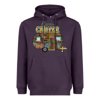 Plum Happy Camper Heavyweight Hoodie - CowhideDigitalArt