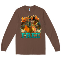 Chestnut Land of the free 4th of july Long Sleeve Tee - HowdyJamesFarm