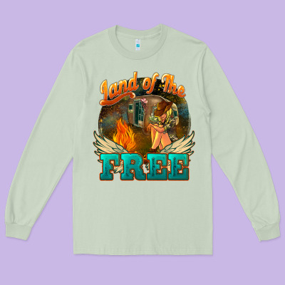 Land Of The Free 4th Of July Long Sleeve Tee Designed By Howdyjamesfarm