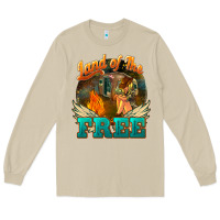 Mushroom Land of the free 4th of july Long Sleeve Tee - HowdyJamesFarm
