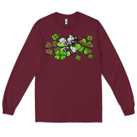 Burgundy western cowhide leopard glitter shamrocks Long Sleeve Tee - Jasminsmagicworld