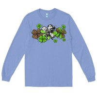 Colony Blue western cowhide leopard glitter shamrocks Long Sleeve Tee - Jasminsmagicworld