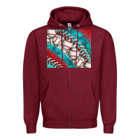 Burgundy baseball and gemstone tumbler Zipper Hoodie - BundleAndBundleShop