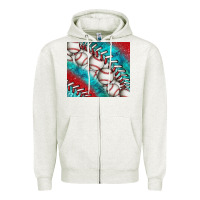 Oatmeal Heather baseball and gemstone tumbler Zipper Hoodie - BundleAndBundleShop