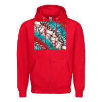 Red baseball and gemstone tumbler Zipper Hoodie - BundleAndBundleShop
