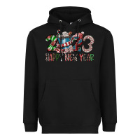 Black 2023 Happy New Year Heavyweight Hoodie - CowhideDigitalArt