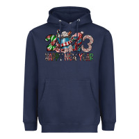 Navy 2023 Happy New Year Heavyweight Hoodie - CowhideDigitalArt