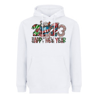 White 2023 Happy New Year Heavyweight Hoodie - CowhideDigitalArt