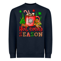 Navy hot cocoa season Heavyweight Sweatshirt - OliviaCreatesArt