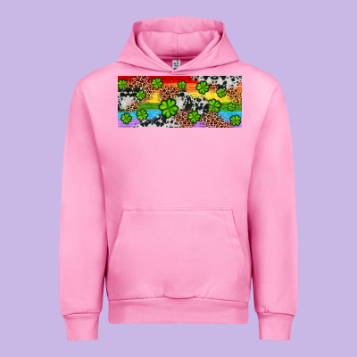 Western St. Patrick's Day Shamrock Rainbow Urban Hoodie Designed By Artiststas