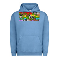 Pigment Pebble Blue Western St. Patrick's Day Shamrock Rainbow Urban Hoodie - Artiststas
