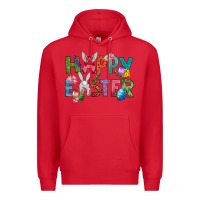 Red Western Happy Easter Premium Hoodie - BundleAndBundleShop