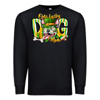 Black st patricks day dog mom Premium Sweatshirt - CowhideDigitalArt