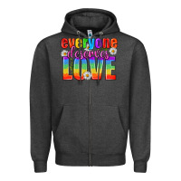 Charcoal Heather Everyone Deserves Love Pride Lgbtq Zipper Hoodie - BundleAndBundleShop