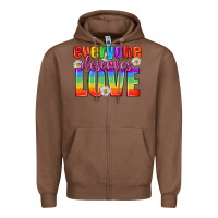 Chestnut Everyone Deserves Love Pride Lgbtq Zipper Hoodie - BundleAndBundleShop