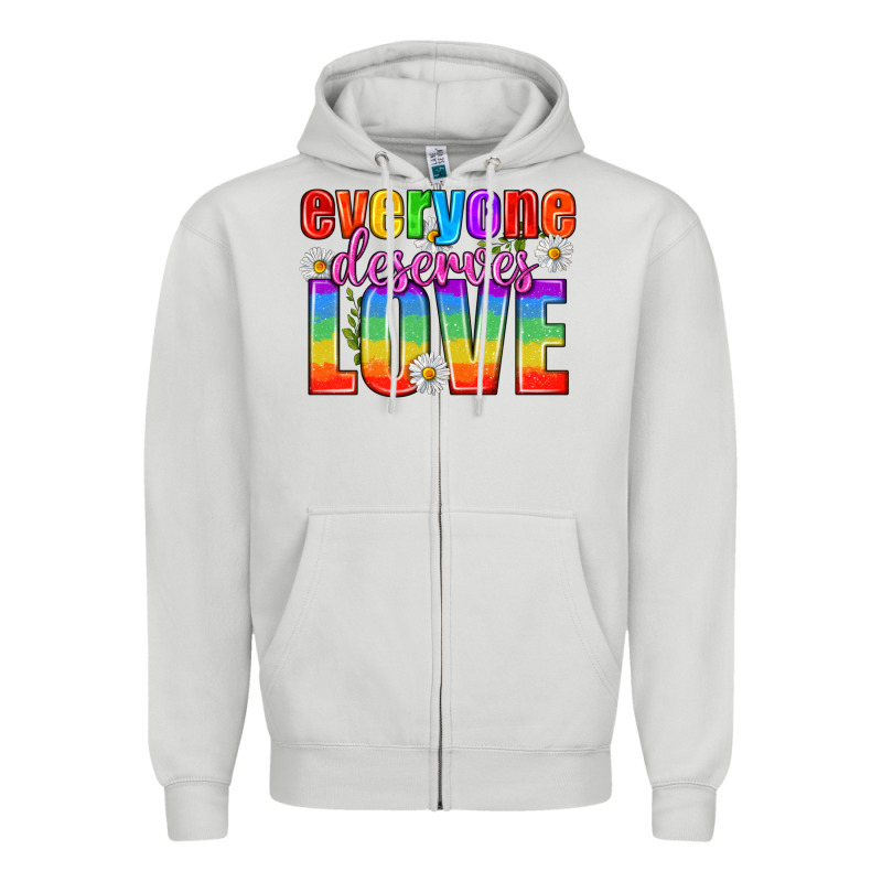 Everyone Deserves Love Pride Lgbtq Zipper Hoodie by BundleAndBundleShop | Teevron