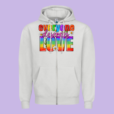 Everyone Deserves Love Pride Lgbtq Zipper Hoodie Designed By Bundleandbundleshop