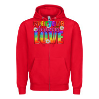 Red Everyone Deserves Love Pride Lgbtq Zipper Hoodie - BundleAndBundleShop