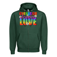 Sports Green Everyone Deserves Love Pride Lgbtq Zipper Hoodie - BundleAndBundleShop