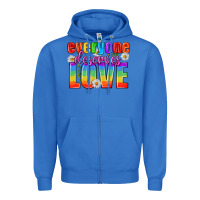 True Royal Everyone Deserves Love Pride Lgbtq Zipper Hoodie - BundleAndBundleShop