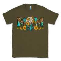 Army Green Western Charolais Cow Mom Life Classic Tee - LillyAllenDesigns