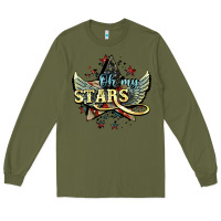 Army Green Oh my stars America wings 4th of july Long Sleeve Tee - HowdyJamesFarm