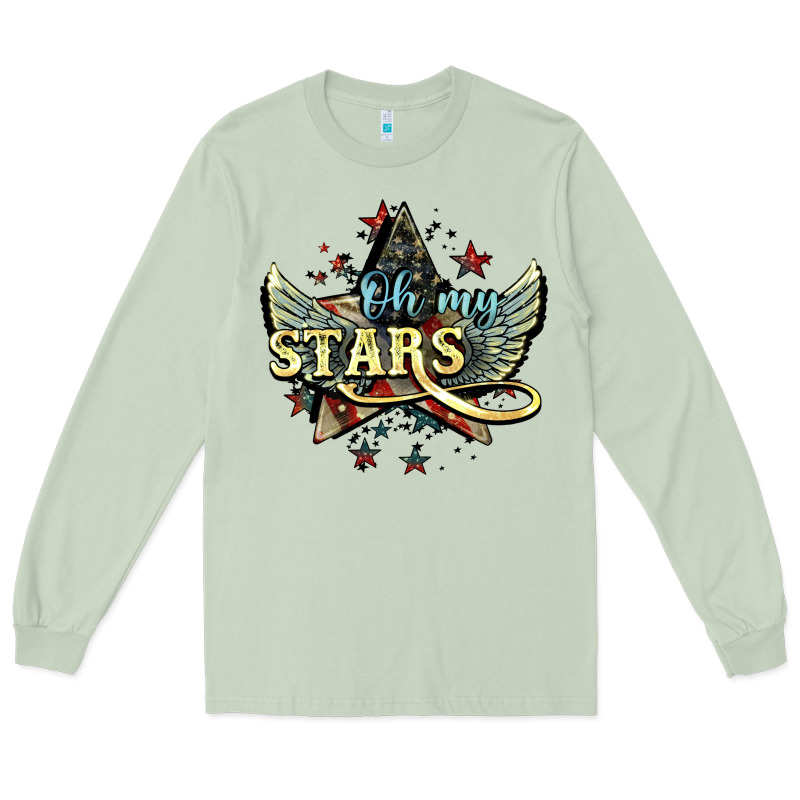 Oh My Stars America Wings 4th Of July Long Sleeve Tee by HowdyJamesFarm | Teevron