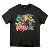 Asphalt busy doing cowgirl Heavy Core Tee - NancyCooperArtShop