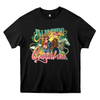 Black busy doing cowgirl Heavy Core Tee - NancyCooperArtShop
