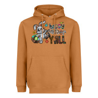 Meerkat Happy Easter Y'all Heavyweight Hoodie - CowhideDigitalArt