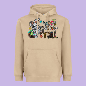 Happy Easter Y'all Heavyweight Hoodie Designed By Cowhidedigitalart
