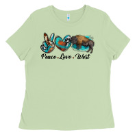 Matcha peace love west bison Ladies Tee - RanaPortraitStore