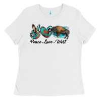 Peace Love West Bison Ladies Tee | Teevron