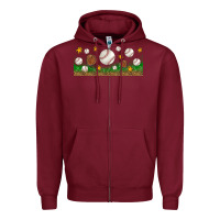 Burgundy Baseball Glove With Leopard Libbey Glass Zipper Hoodie - BundleAndBundleShop