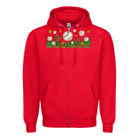 Red Baseball Glove With Leopard Libbey Glass Zipper Hoodie - BundleAndBundleShop