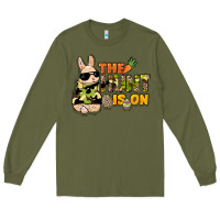 Army Green The hunt is on Easter Day Long Sleeve Tee - HowdyJamesFarm