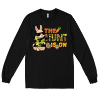 Black The hunt is on Easter Day Long Sleeve Tee - HowdyJamesFarm