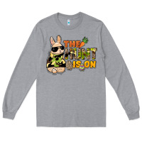 Heather Grey The hunt is on Easter Day Long Sleeve Tee - HowdyJamesFarm