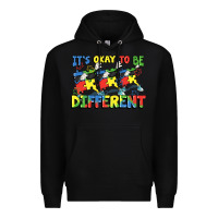 Black It's okay to be different Autism Premium Hoodie - FaDigitalArtStudio