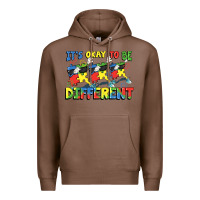 Chestnut It's okay to be different Autism Premium Hoodie - FaDigitalArtStudio