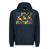 Navy It's okay to be different Autism Premium Hoodie - FaDigitalArtStudio