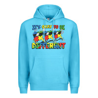 Ocean Blue It's okay to be different Autism Premium Hoodie - FaDigitalArtStudio