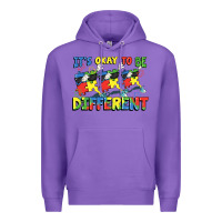 Purple It's okay to be different Autism Premium Hoodie - FaDigitalArtStudio