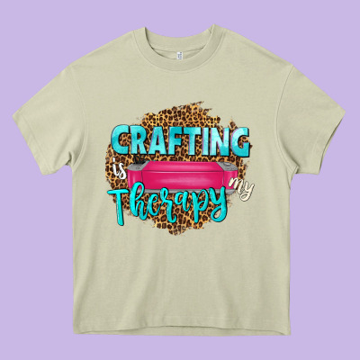 Crafting Is My Therapy Heavy Core Tee Designed By Nancycooperartshop