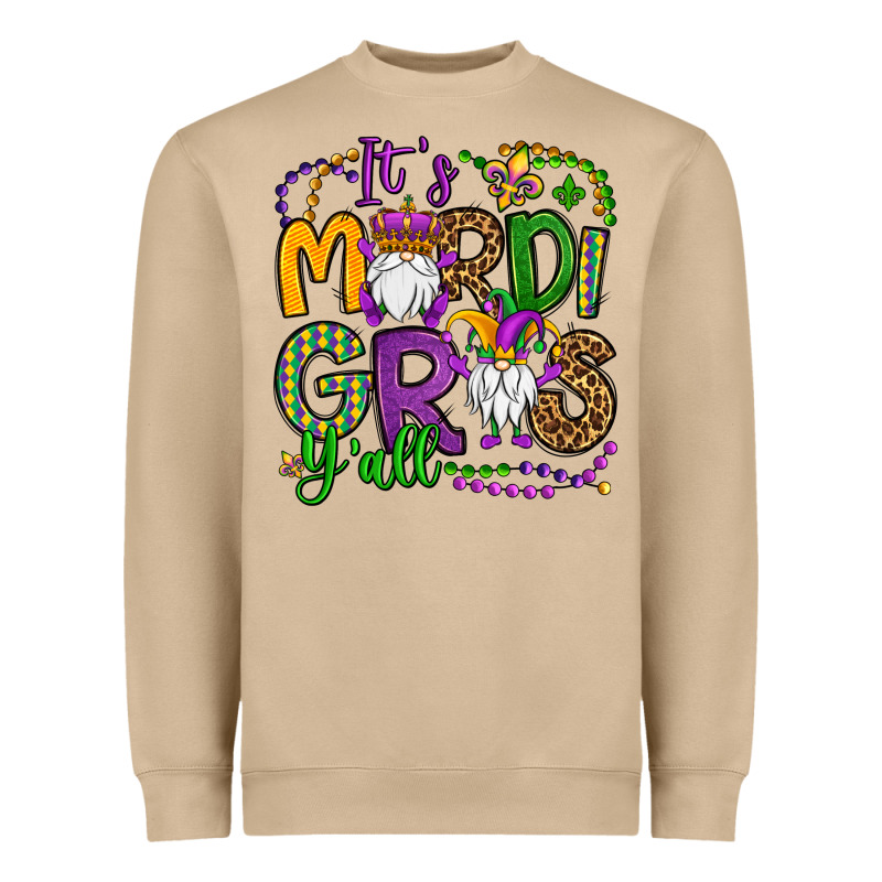 It's Mardi Gras Y'all Gnomes Heavyweight Sweatshirt by OliviaCreatesArt | Teevron