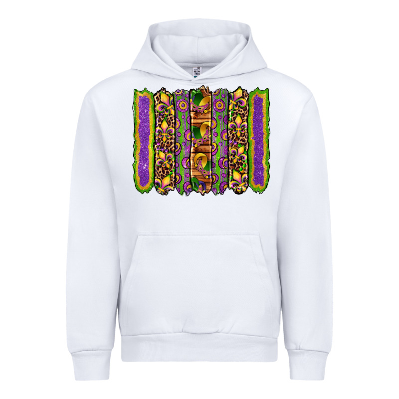 Mardi Gras Fleur De Lis Mask Leopard Glitter  Brushstrokes Urban Hoodie by Artiststas | Teevron