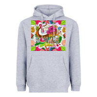 Heather Grey summer time Heavyweight Hoodie - CowhideDigitalArt