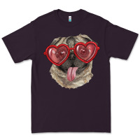 Plum Pug with love glasses Premium Tee - RanaPortraitStore
