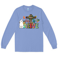 Colony Blue He is alive Easter Day Long Sleeve Tee - HowdyJamesFarm