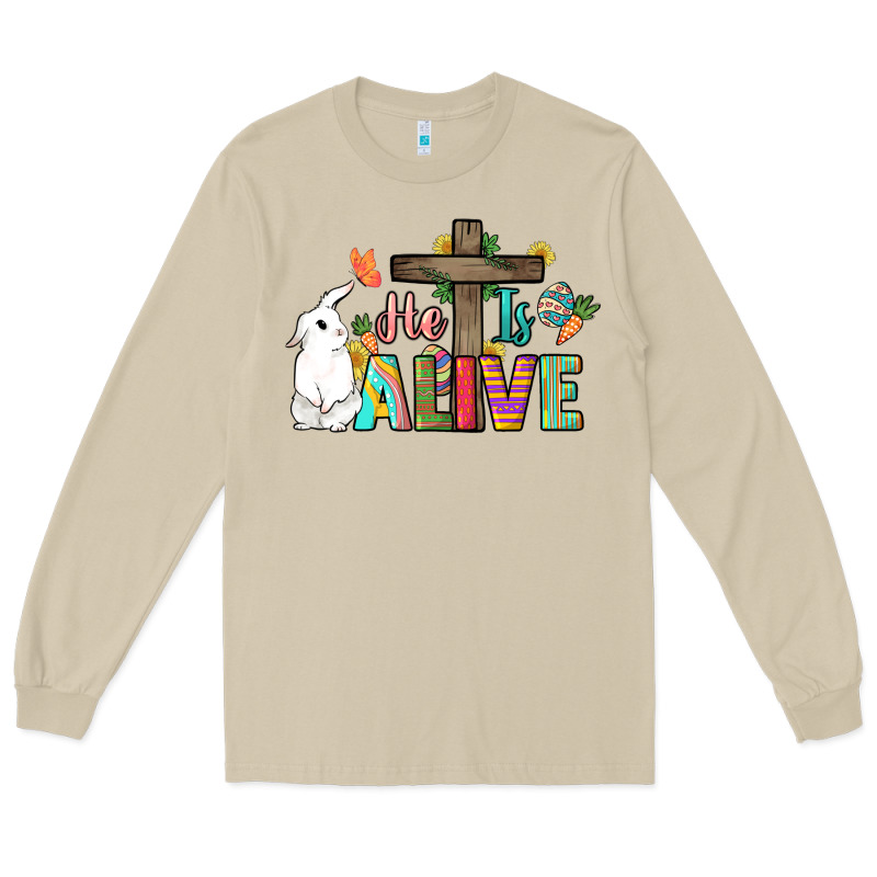 He Is Alive Easter Day Long Sleeve Tee by HowdyJamesFarm | Teevron